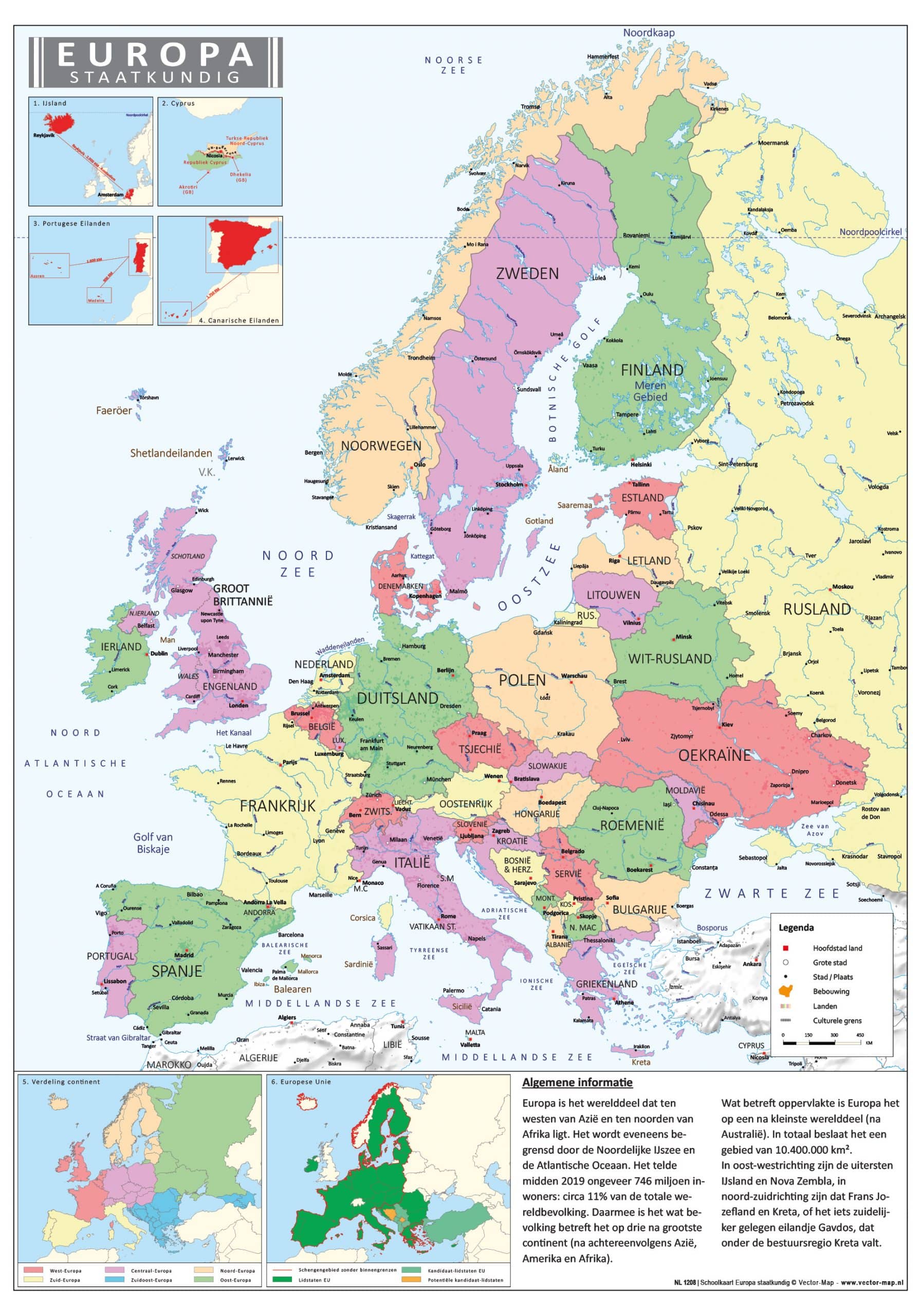 Europa staatkundig - Vector-Map